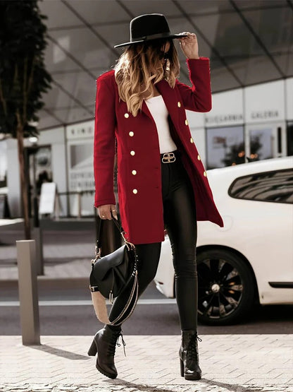 Damkappa i ull – Slim fit – Dubbla knappar – Skräddarsydda slag – Lårlång