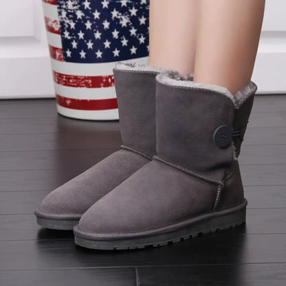 Damstövlar – Mockakänsla – Varmfodrade – Mitten av vaden – Halksäker sula