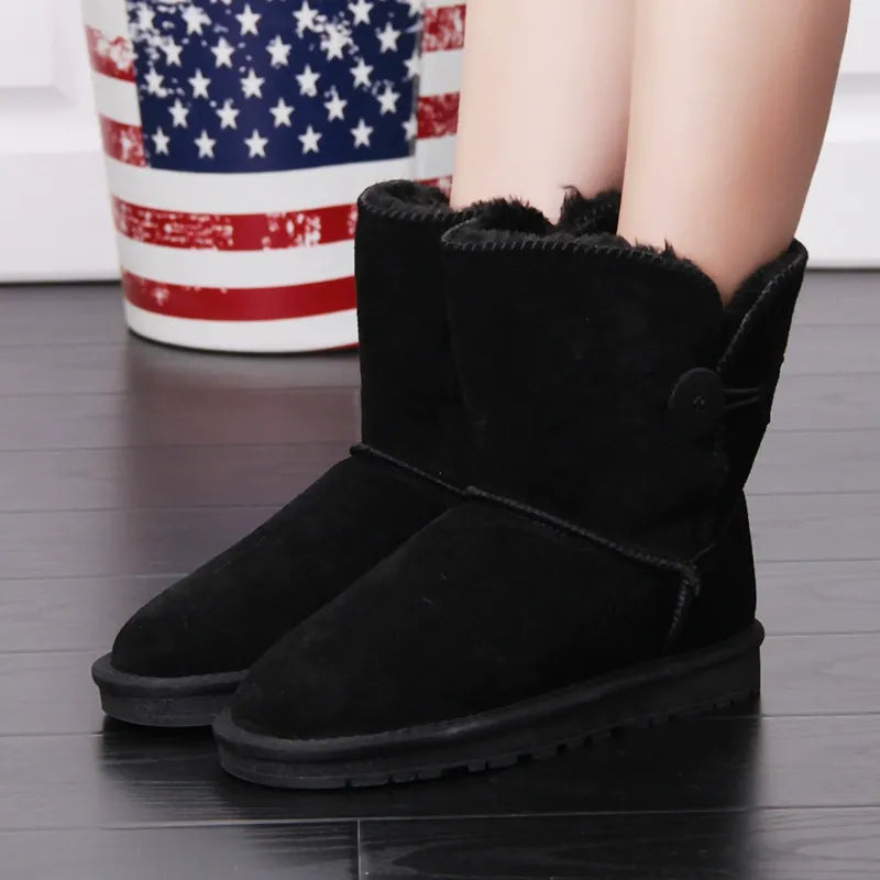 Damstövlar – Mockakänsla – Varmfodrade – Mitten av vaden – Halksäker sula