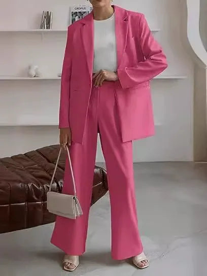 Damkostym – Rak Passform – Ullmix – Enkelknäppt Minimalistisk Design