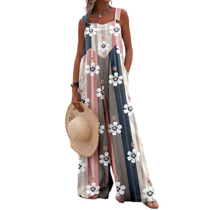 Dam Jumpsuit – Avslappnad Passform – Vida Ben – Ärmlös – Knappband – Bomull