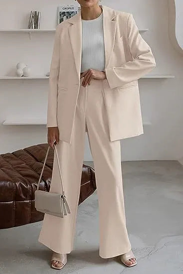 Damkostym – Rak Passform – Ullmix – Enkelknäppt Minimalistisk Design