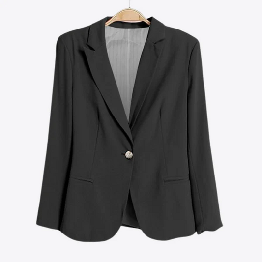 Dam Blazer – Skräddarsydd Passform – Enkelknäppning – Klassisk Notchkrage – Lång Ärm