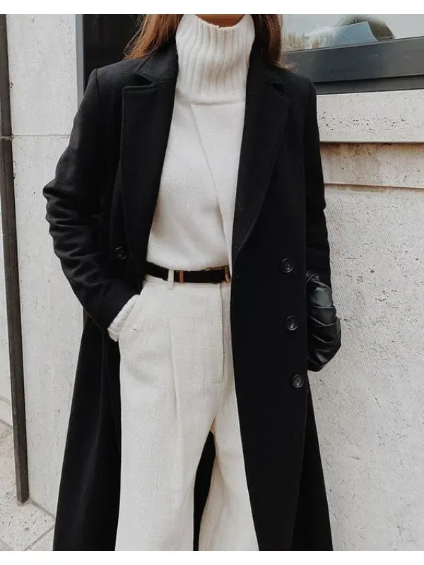 Damkappa – Ull – Skräddarsydd Passform – Dubbbröst – Hellång – Kavajslag