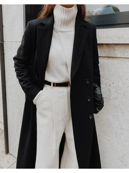 Damkappa – Ull – Skräddarsydd Passform – Dubbbröst – Hellång – Kavajslag