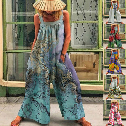 Damoverall – Vida Ben – Ärmlös Avslappnad Passform – Andningsbart Bomullstyg – Konstnärligt Mönster