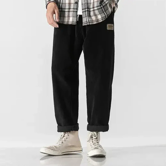 Herrbyxor – Oversized Passform – Ribbad Manchestertyg – Avslappnad Stil