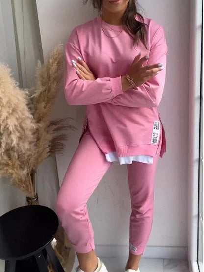 Dam Lounge Set – Oversize Tröja – Taperade Joggers – Mjuk Bomullsblandning