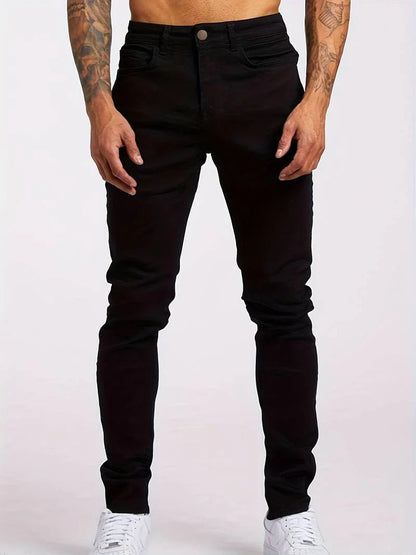 Herrjeans – Slim Fit – Mjuk Stretchdenim – Klassisk 5-Ficksdesign – Hellång för Vardag