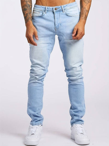 Herrjeans – Slim Fit – Mjuk Stretchdenim – Klassisk 5-Ficksdesign – Hellång för Vardag