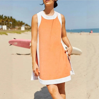 Damklänning – Miniklänning – Avslappnad Passform – Sportig Hals – Fickor