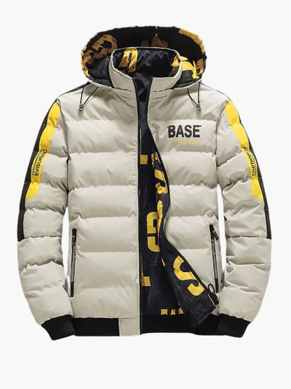 Herrjacka Puffer – Regelbunden Passform – Quiltad Design – Huva med Dragsko