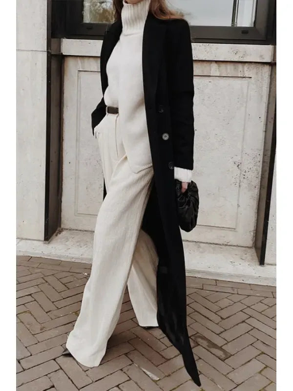 Damkappa – Ull – Skräddarsydd Passform – Dubbbröst – Hellång – Kavajslag