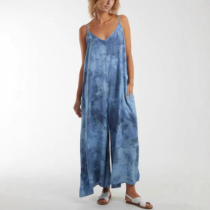 Damklänning maxi – Avslappnad passform – Justerbara axelband – V-ringning – Andningsbart tyg