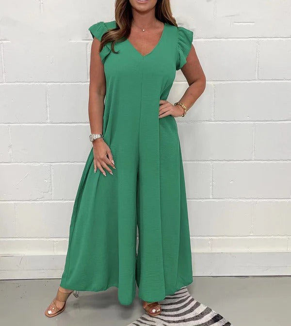 Damoverall – Vida Ben – Volangärmar – V-ringning