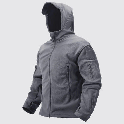 Herrjacka – Värmeisolerande Fleece – Figursydd Passform – Huva – Dragkedja – Flera Fickor