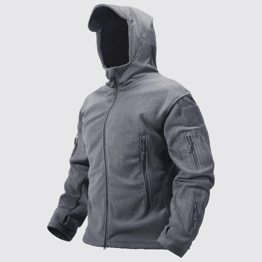 Herrjacka – Värmeisolerande Fleece – Figursydd Passform – Huva – Dragkedja – Flera Fickor