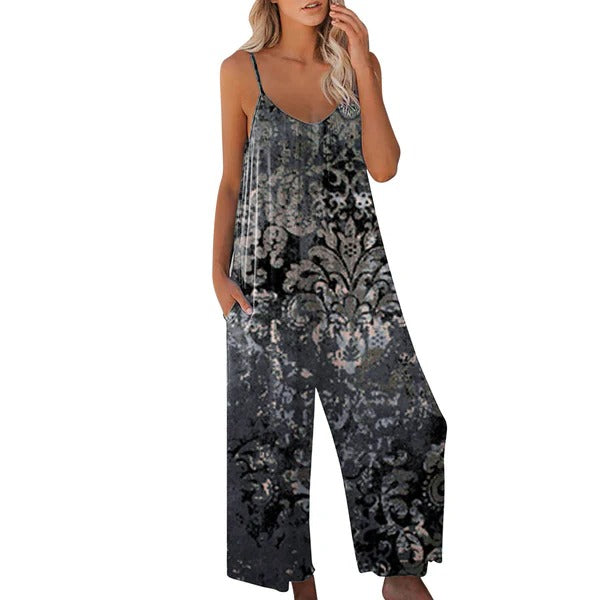 Dam Jumpsuit – Avslappnad Passform – Vida Ben – Spagettiband – Bomullskänsla
