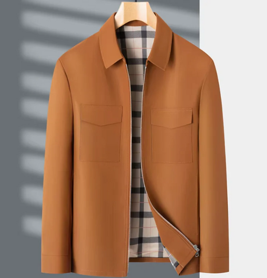 Herrjacka – Slim Fit – Skräddarsydd Passform – Dragkedja – Bröstfickor med Flik