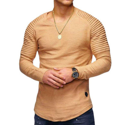 Herr Tröja - Slim Fit - Långärmad Med Rund Hals - Stilren och Modern Design