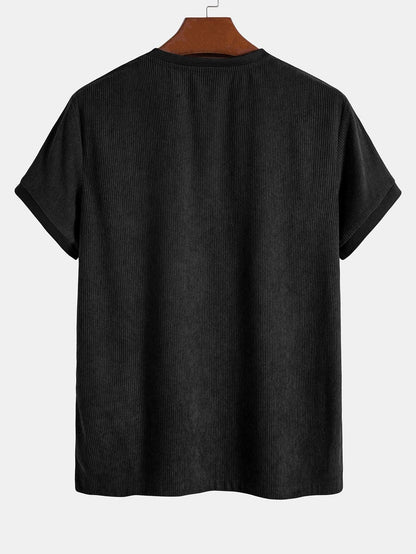 Unisex T-shirt - Finribbad Bomull - Rundhals - Kortärmad - Avslappnad Passform