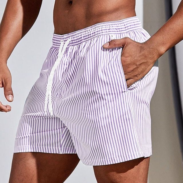 Herr Badshorts – Regular Fit – Snabbtorkande Andningsbart Tyg – Medelhög Längd