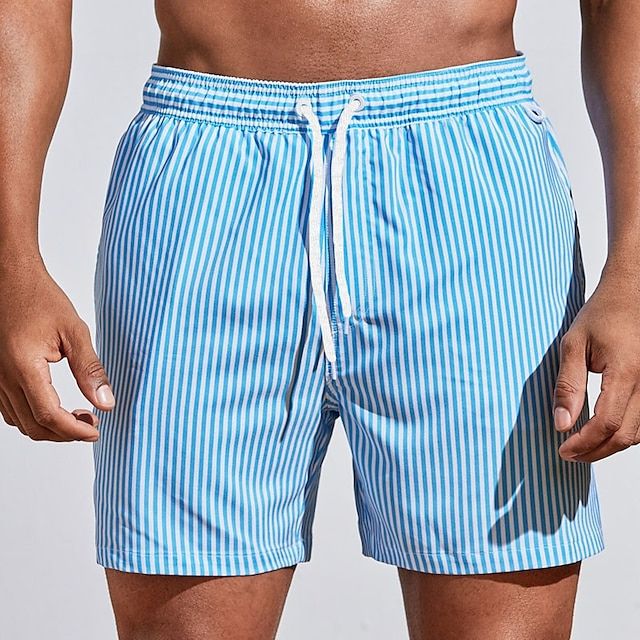 Herr Badshorts – Regular Fit – Snabbtorkande Andningsbart Tyg – Medelhög Längd