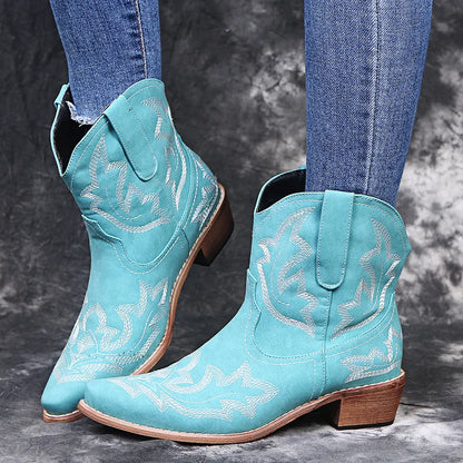 Dam westernstil – broderade cowboystövlar