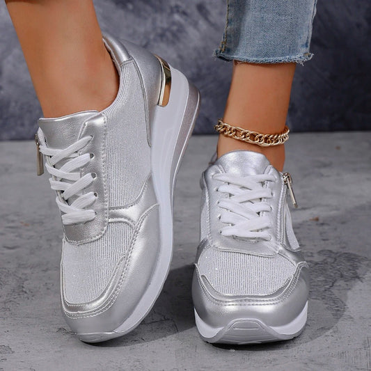 Dam sneakers – ergonomisk passform – andningsbart material – snörning & dragkedja