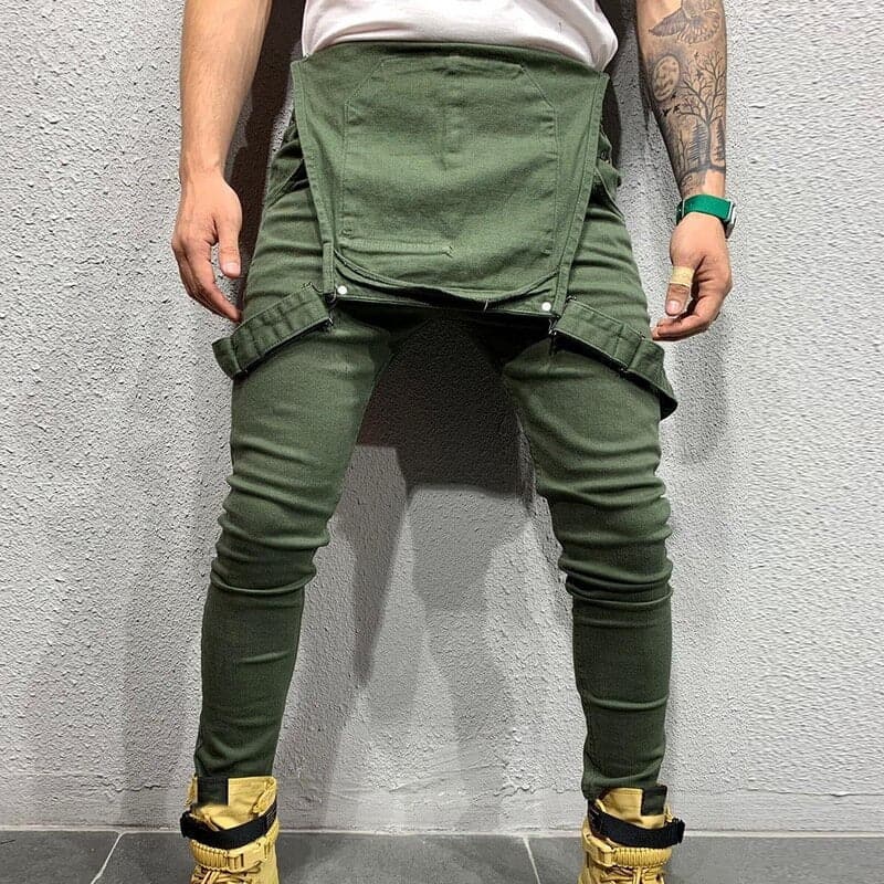Herr hängselbyxa - Justerbara axelband - Slim Fit - Flera Fickor - Bekvämt & Slitstarkt
