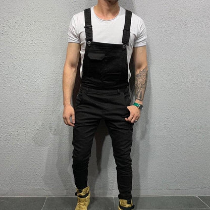 Herr hängselbyxa - Justerbara axelband - Slim Fit - Flera Fickor - Bekvämt & Slitstarkt