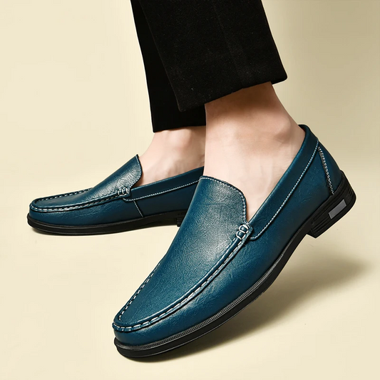 Herrmokasiner – Smidig Passform – Synlig Sömnadsdetalj – Slip-On för Smart Casual
