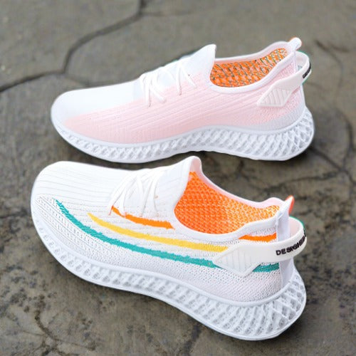 Dam Sneakers - Stickad Ovandel - Lättvikt - Andningsbar - Sport & Vardag