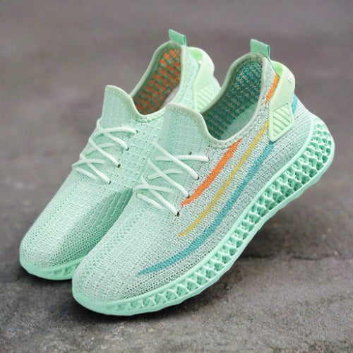 Dam Sneakers - Stickad Ovandel - Lättvikt - Andningsbar - Sport & Vardag