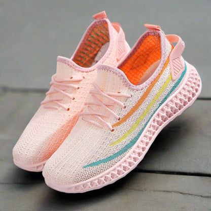 Dam Sneakers - Stickad Ovandel - Lättvikt - Andningsbar - Sport & Vardag