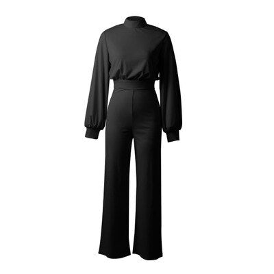 Dam Jumpsuit - Vida Ben - Högt Halslinne - Långa Klockärmar - Elegant & Chic