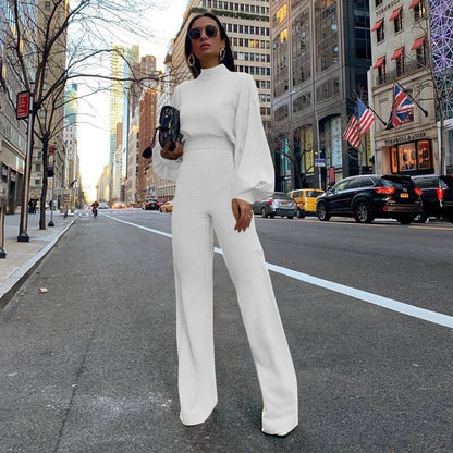 Dam Jumpsuit - Vida Ben - Högt Halslinne - Långa Klockärmar - Elegant & Chic