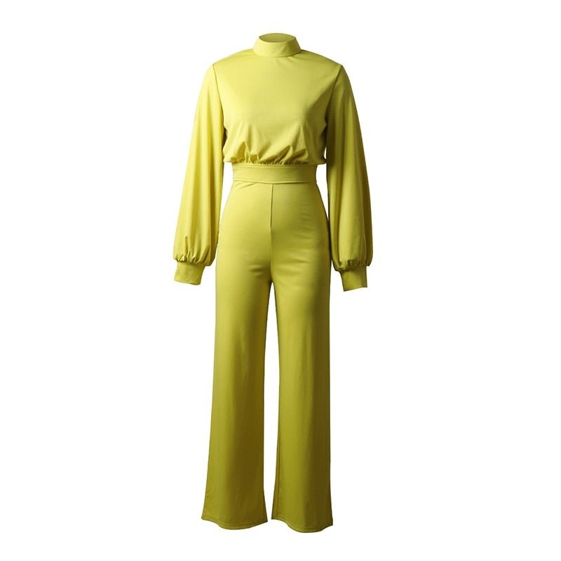 Dam Jumpsuit - Vida Ben - Högt Halslinne - Långa Klockärmar - Elegant & Chic