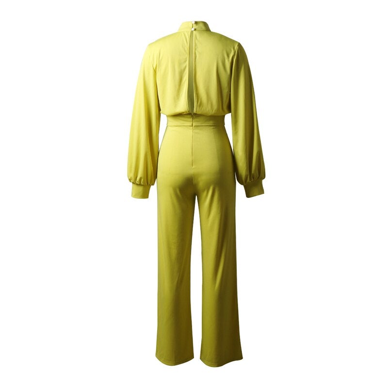 Dam Jumpsuit - Vida Ben - Högt Halslinne - Långa Klockärmar - Elegant & Chic