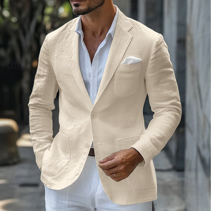 Herrkavaj – Skräddarsydd Slim Fit – Andningsbart Tyg – Enradig – Klassisk Krage