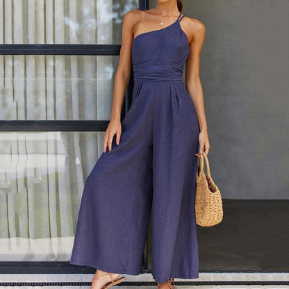 Damt jumpsuit - Vida Ben - One Shoulder - Ärm lös - Elegant och Bekväm Passform