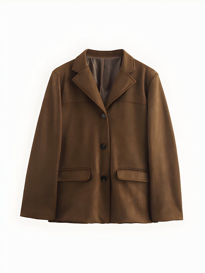 Damjacka – Skräddarsydd Passform – Mockaliknande  – Kavajkrage – Höftlång