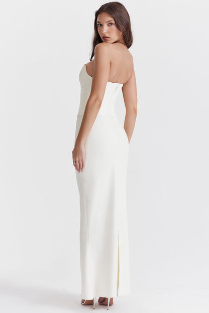 Damklänning – Korsettmodell – Figursydd – Axelbandslös – Lång – Satinkänsla