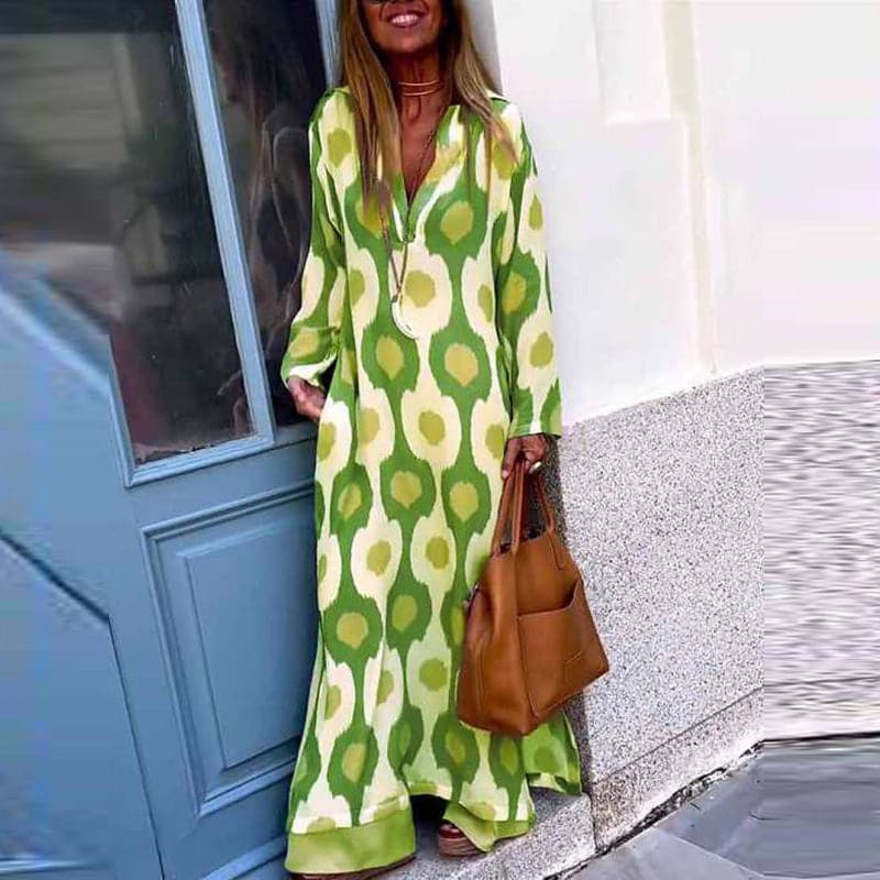 Kimberly - Stilig maxiklänning med elegant mönster