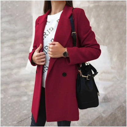 Kvinnors kappa - Klassisk skräddarsydd design - Mellanlång med fickor - Elegant stil