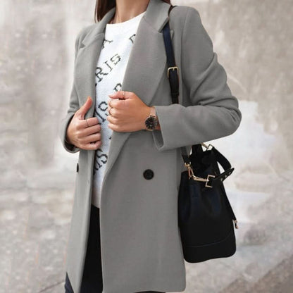 Kvinnors kappa - Klassisk skräddarsydd design - Mellanlång med fickor - Elegant stil