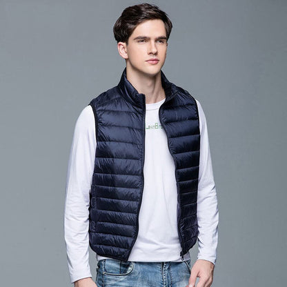 Herr Väst - Quiltad Pufferdesign - Ståkrage - Lättviktsisolering - Dragkedja