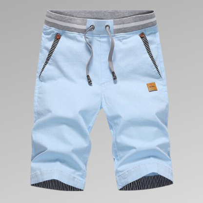 Herr Shorts - Sportig Design - Elastisk Midja med Dragsko - Lättviktsmaterial - Avslappnad Passform