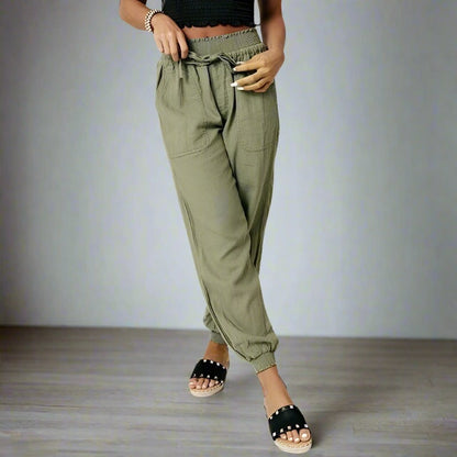 Dambyxor - Joggers - Avslappnad Passform - Dragsko Midja - Elastiska Muddar - Fickor