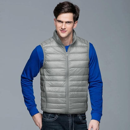 Herr Väst - Quiltad Pufferdesign - Ståkrage - Lättviktsisolering - Dragkedja